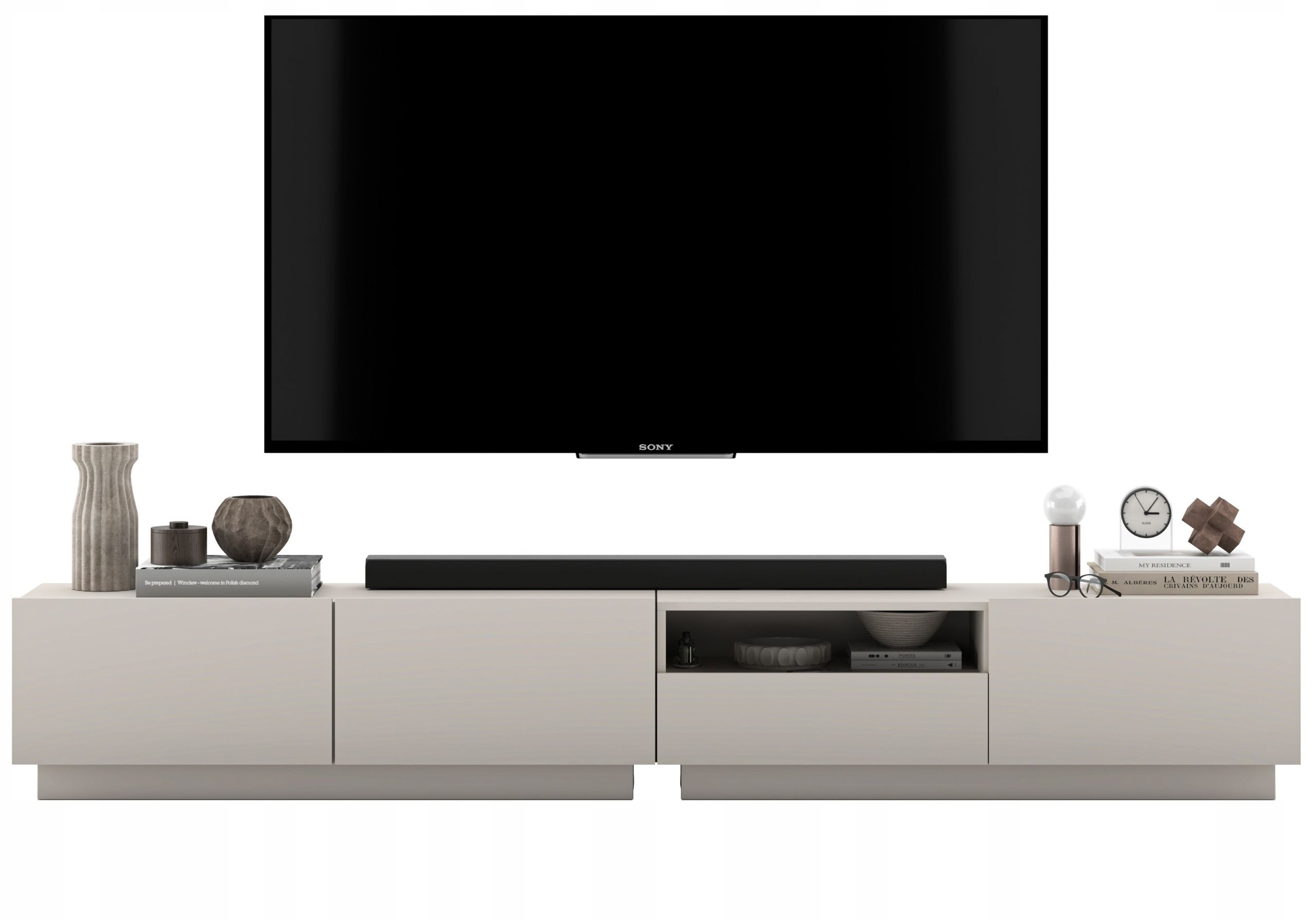 Szafka RTV Loft komoda RTV Loft stojąca / wisząca kaszmir mat 240 cm – Elegancja i funkcjonalność w jednym