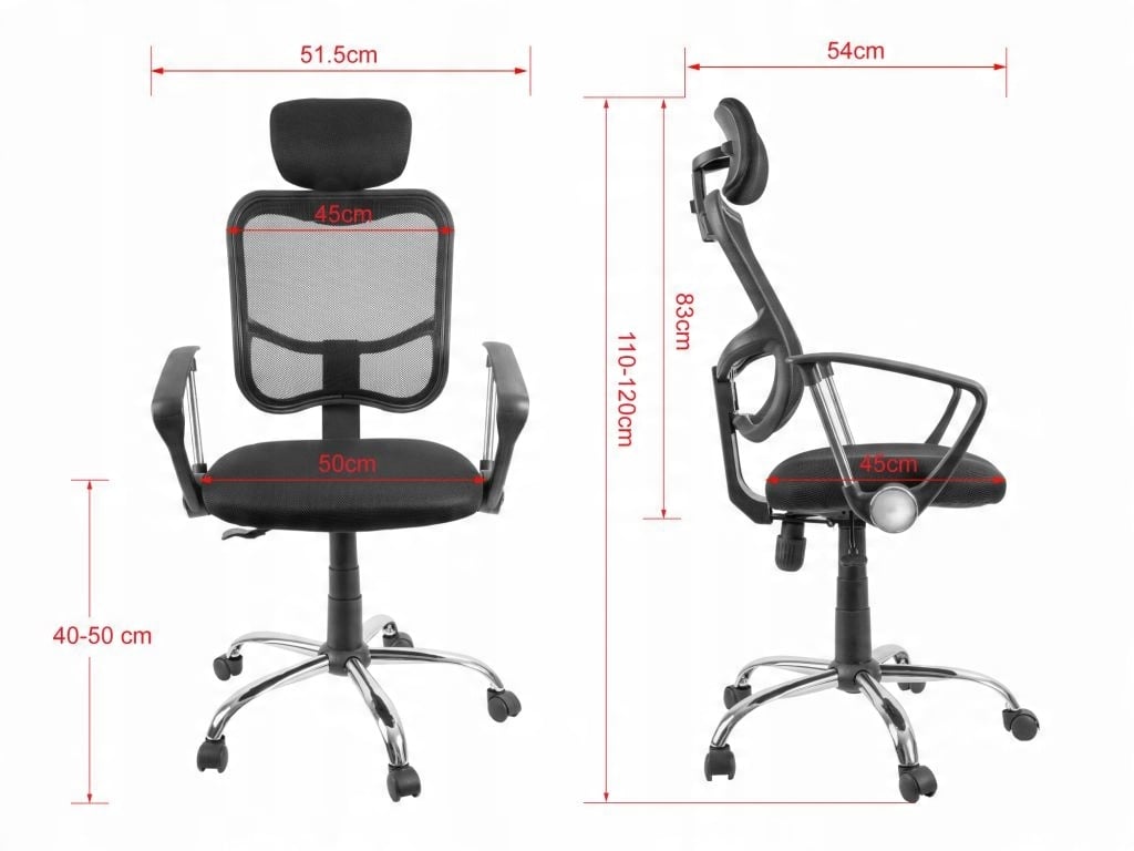 Chromowana podstawa z nylonowymi kółkami