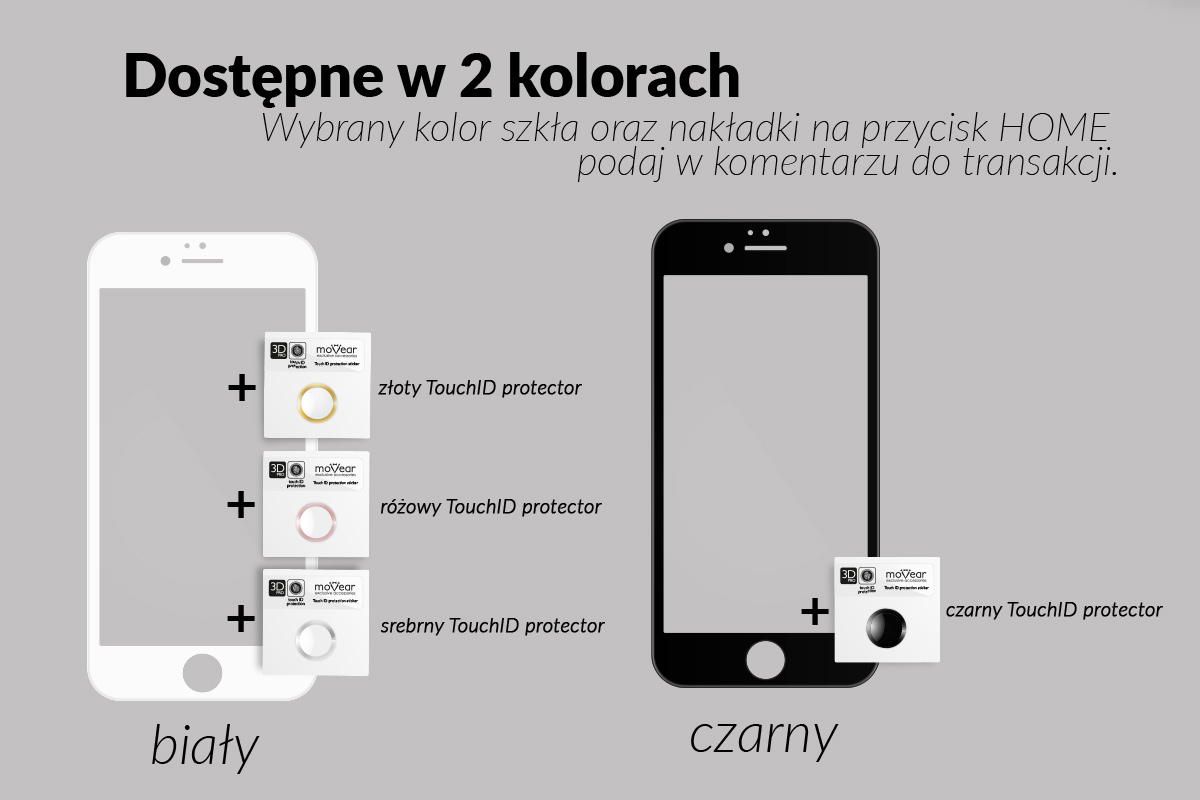 Szkło moVear GLASS mSHIELD 3D PRO dla iPhone 6 / 6s (4.7”) dostępne w kolorach: