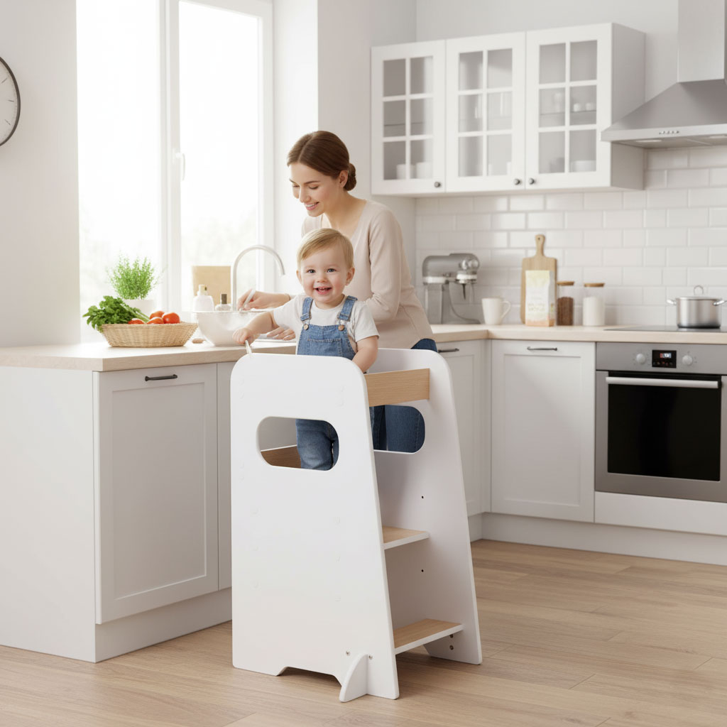 Pomocnik kuchenny Kitchen Helper regulowany podest dla dziecka – idealny towarzysz w kuchni
