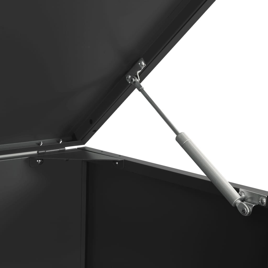 Obudowa na 6 koszy na śmieci czarna 414x79x117 cm – Idealne rozwiązanie dla Twojego ogrodu