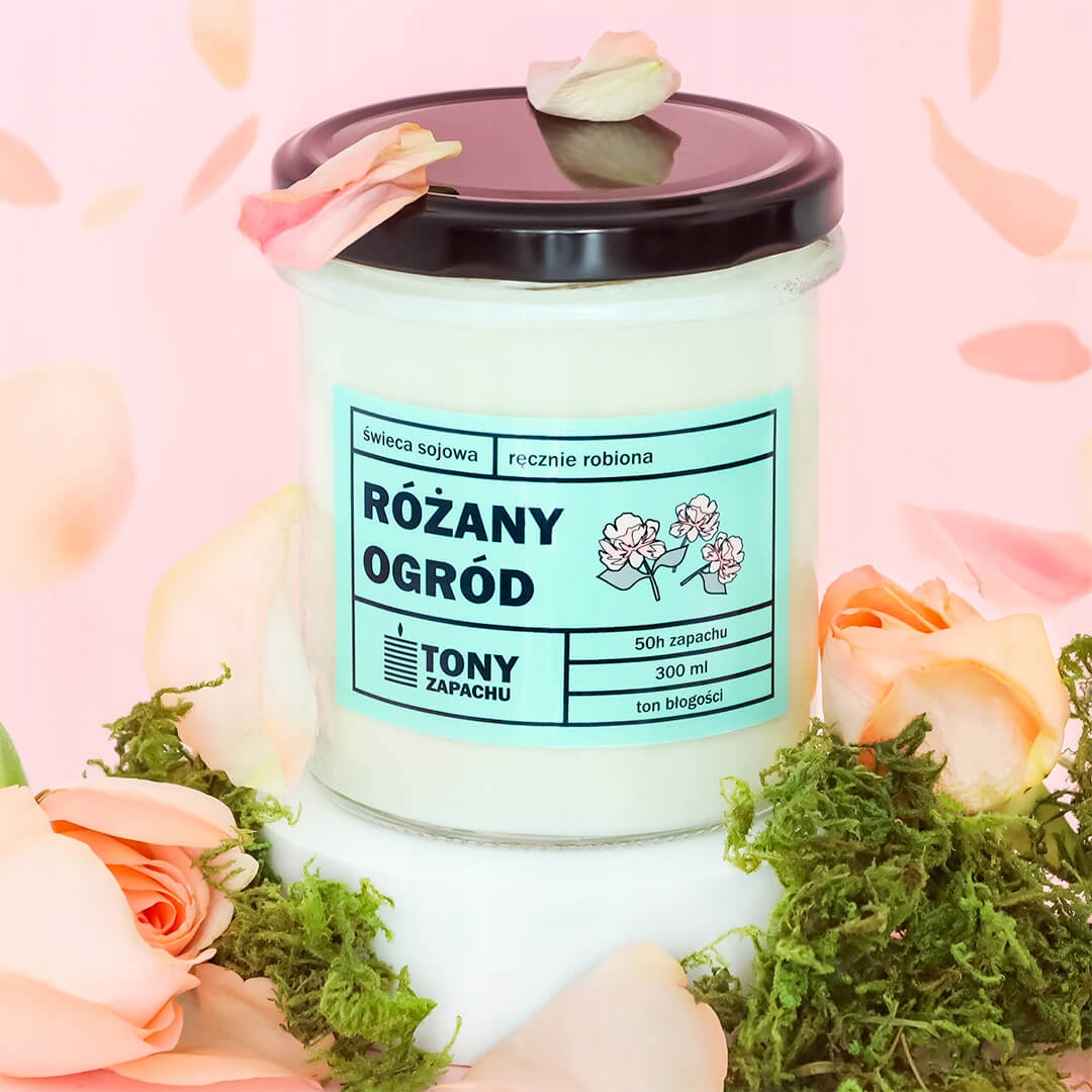 Świeca sojowa naturalna zapachowa RÓŻANY OGRÓD – Idealny prezent dla każdej kobiety