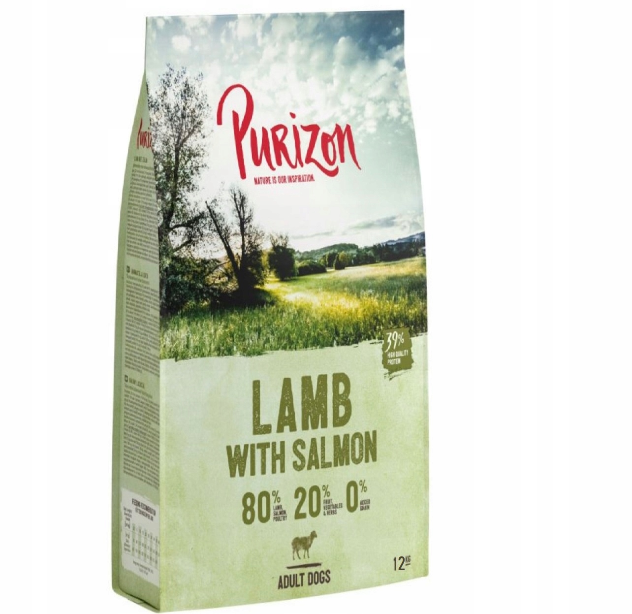 Sucha karma Purizon Adult, jagnięcina i łosoś, bez zbóż 12 kg – Naturalne odżywienie dla Twojego psa