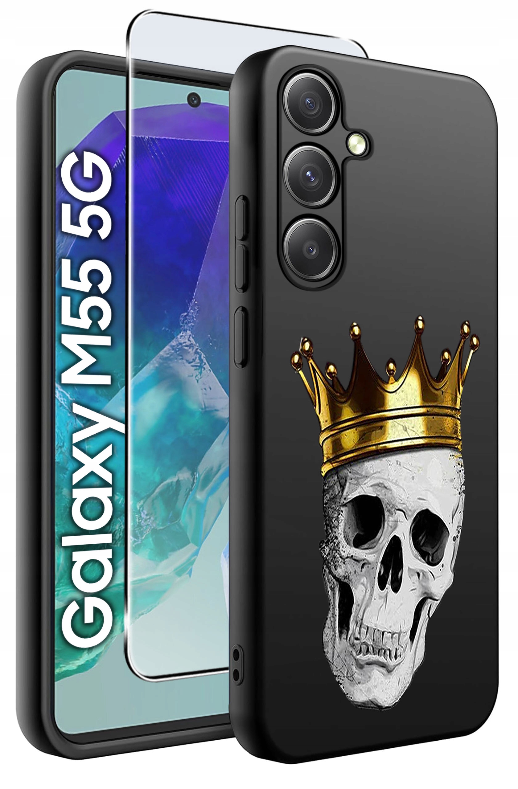 Etui do Samsung Galaxy M55 5G WZORY | Silikonowe Matt Case z Szkłem Hartowanym 9H