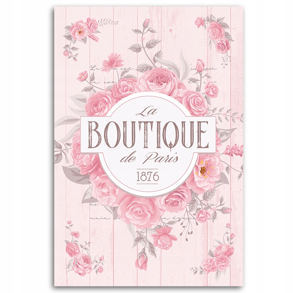 Feeby obraz na płótnie Napis Kwiaty Shabby Chic 40x60 – Elegancka dekoracja do Twojego wnętrza