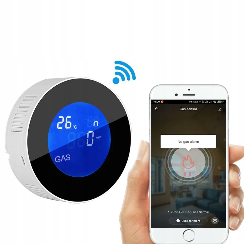 Bezprzewodowa czujka gazu z powiadomieniami SMS