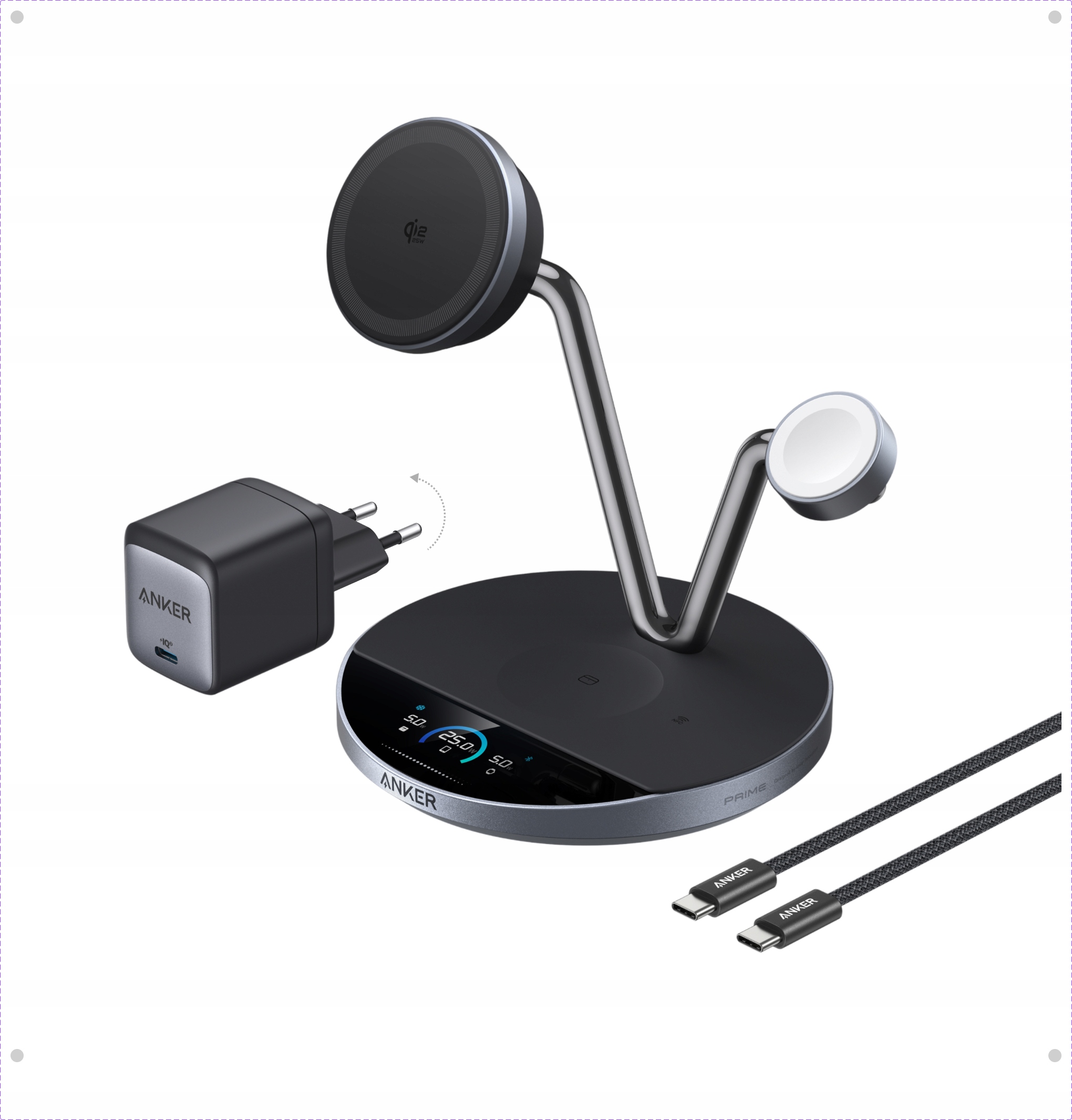 Anker Prime Wireless Charging Station Qi2.2 25W – Nowoczesne ładowanie 3w1