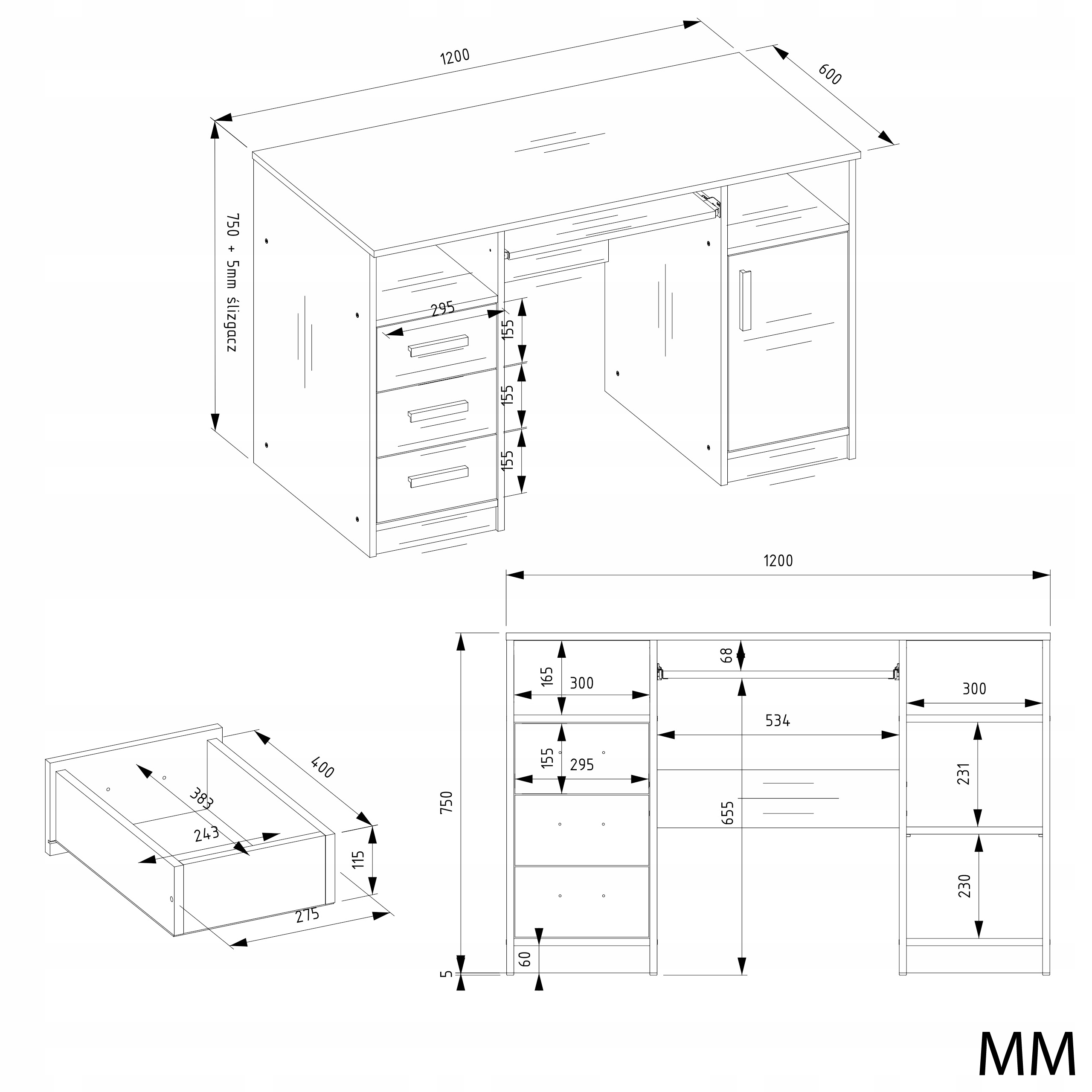 Wymiary biurka Delta – Idealne dopasowanie do każdego wnętrza