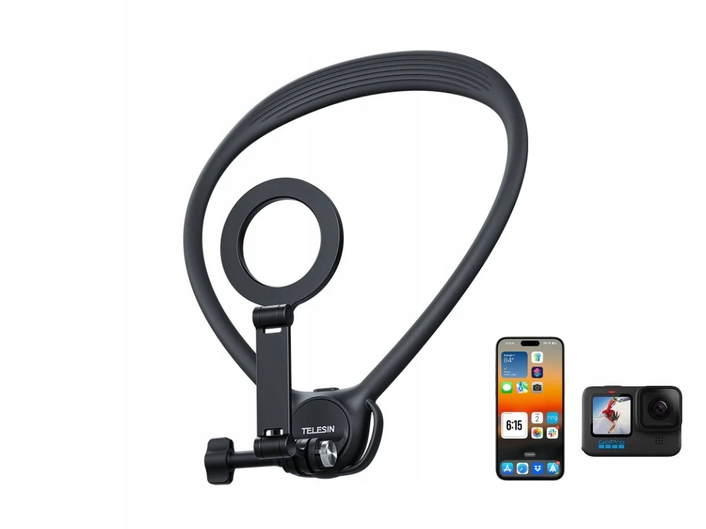 Uchwyt na szyję Telesin Magsafe POV Magnetyczny 2w1 – Idealny do telefonów i kamer