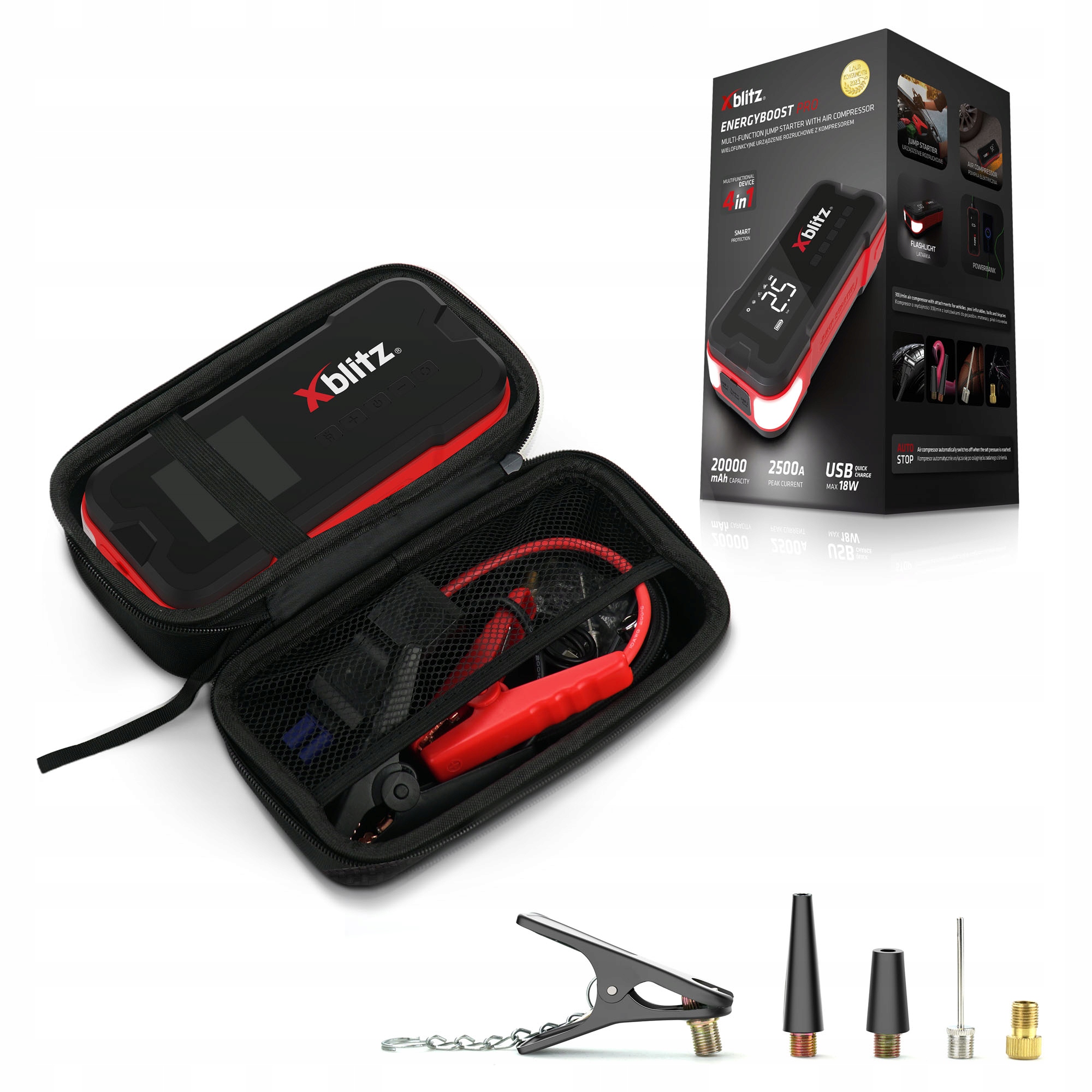 Xblitz EnergyBoost Pro 20000mAh – Wielofunkcyjne urządzenie rozruchowe