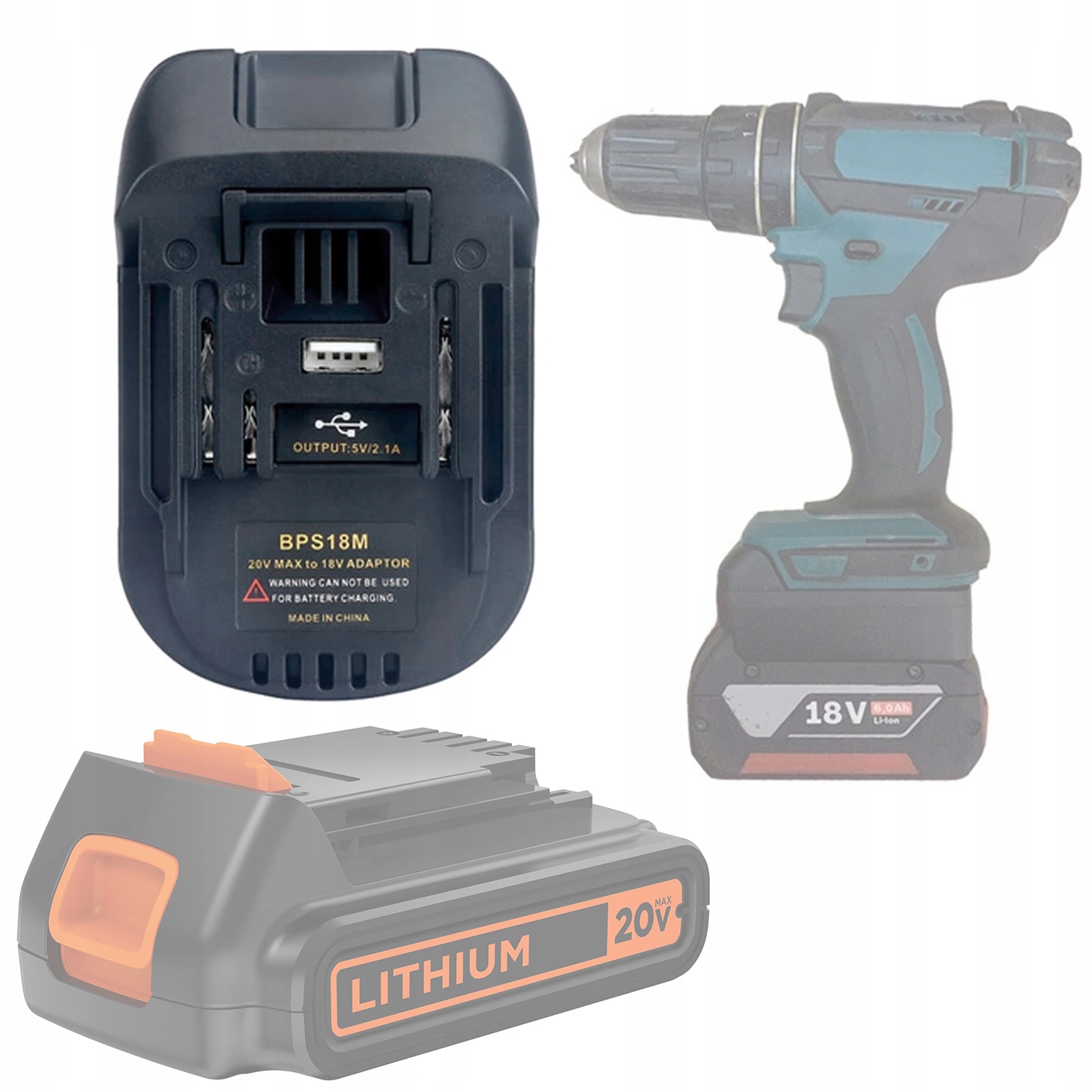 Adapter do narzędzi Makita 18V – Konwerter baterii Black&Decker i Stanley HQ