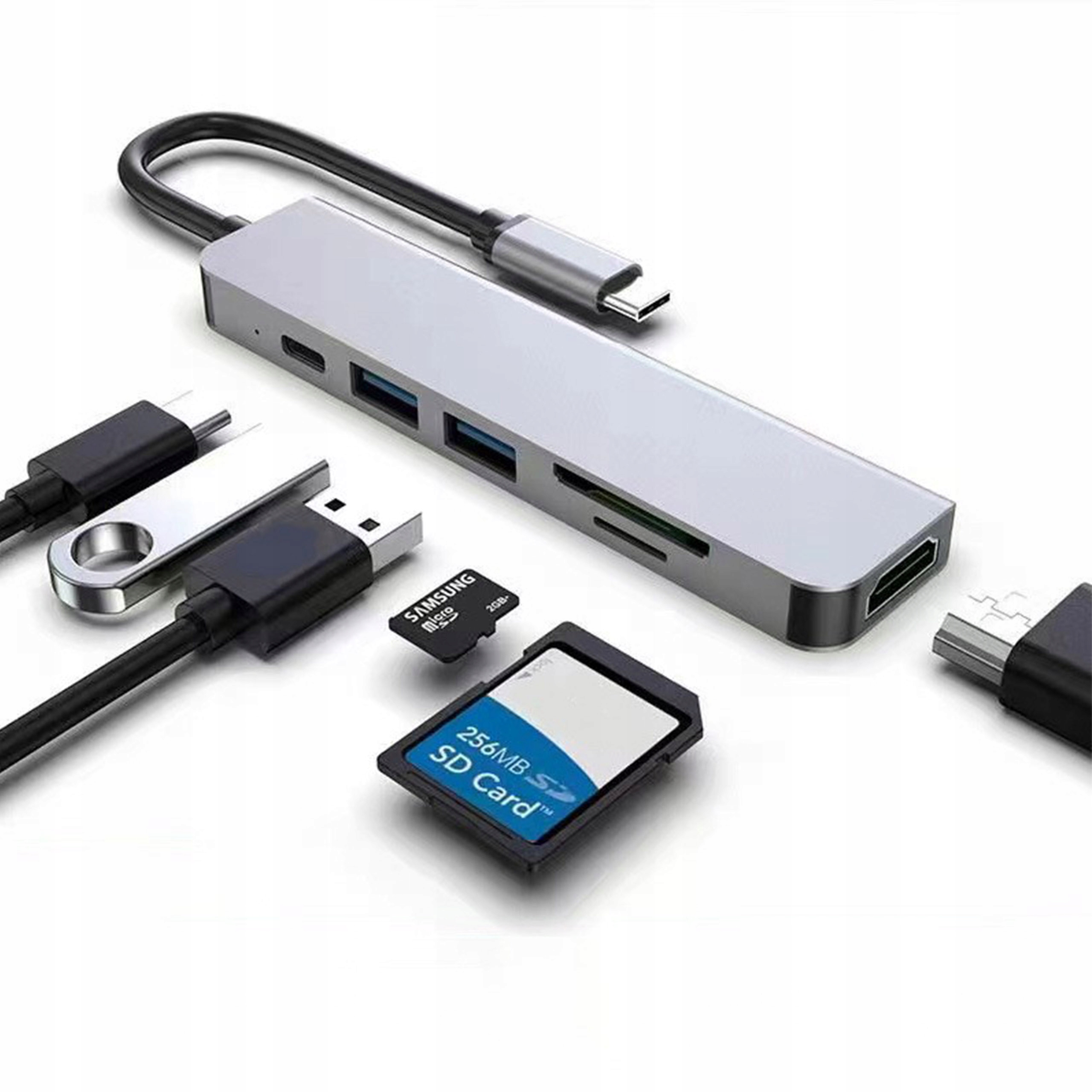 HUB USB Rozdzielacz HUB USB 6 w 1 – Rozszerz swoje możliwości