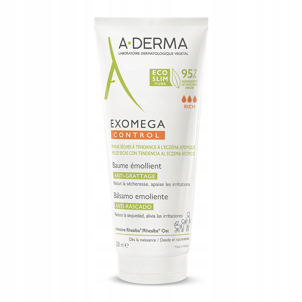 A-Derma Exomega Control Emolientowy Balsam do Ciała 200ml – Skuteczna Pielęgnacja dla Suchej Skóry