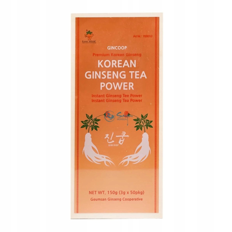 Koreańska herbata z żeń-szenia instant w drewnianym pudełku 50x3g 150g - Gincoop