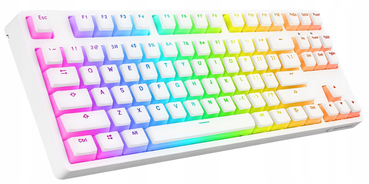 Klawiatura mechaniczna Rampage TKL GHOST Huano Red Switch biała – Idealny wybór dla graczy