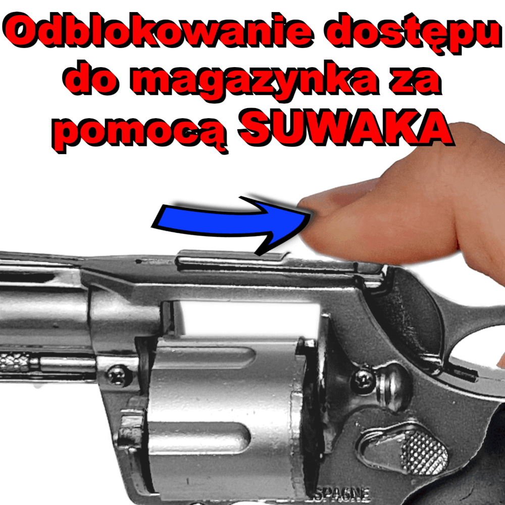 GONHER Metalowy REWOLWER Policyjny Pistolet Na Kapiszony Hukowy 8-Strzałowy TOMDORIX