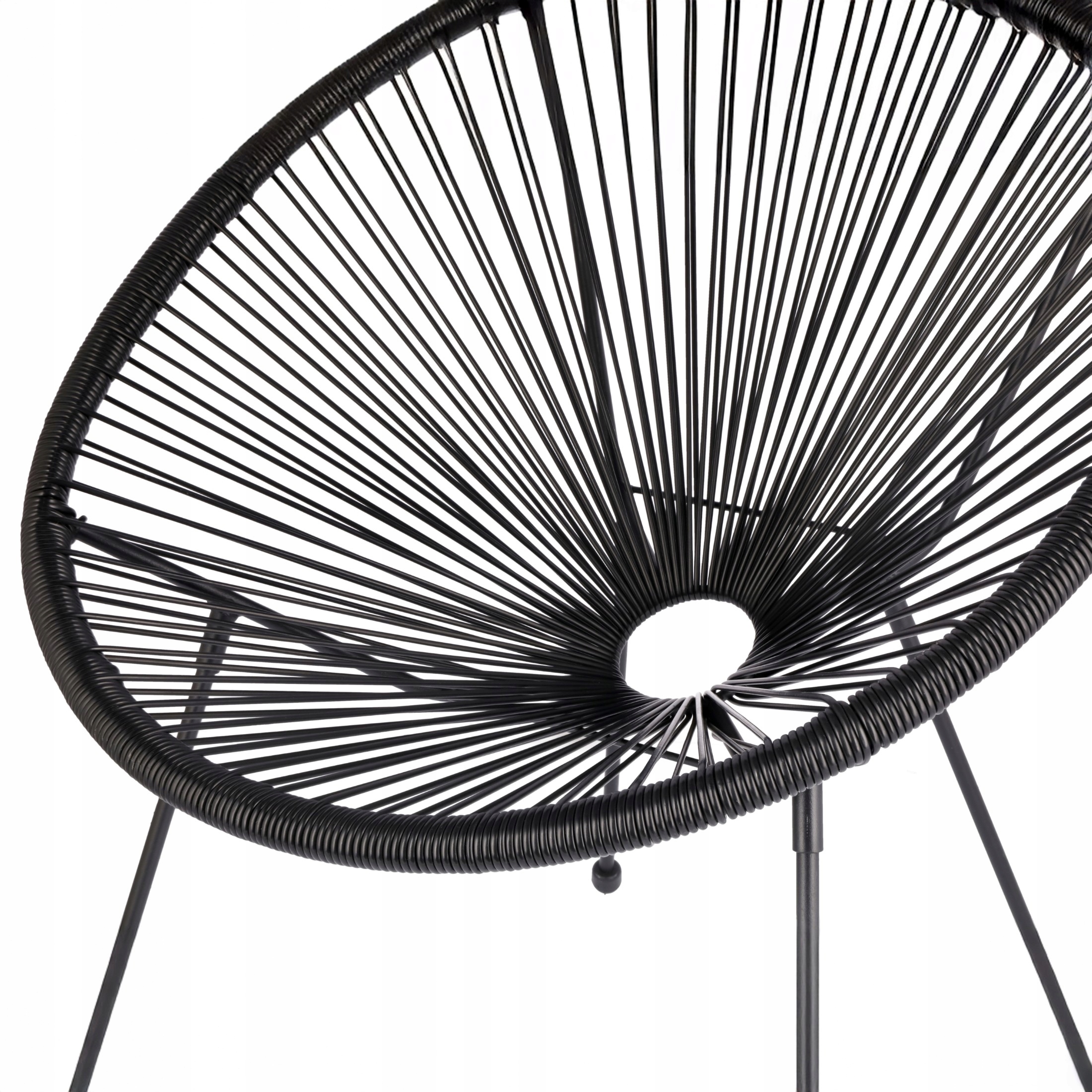 Zestaw mebli ogrodowych rattan 2 krzesła i stolik retro czarny – Idealne do Twojego ogrodu
