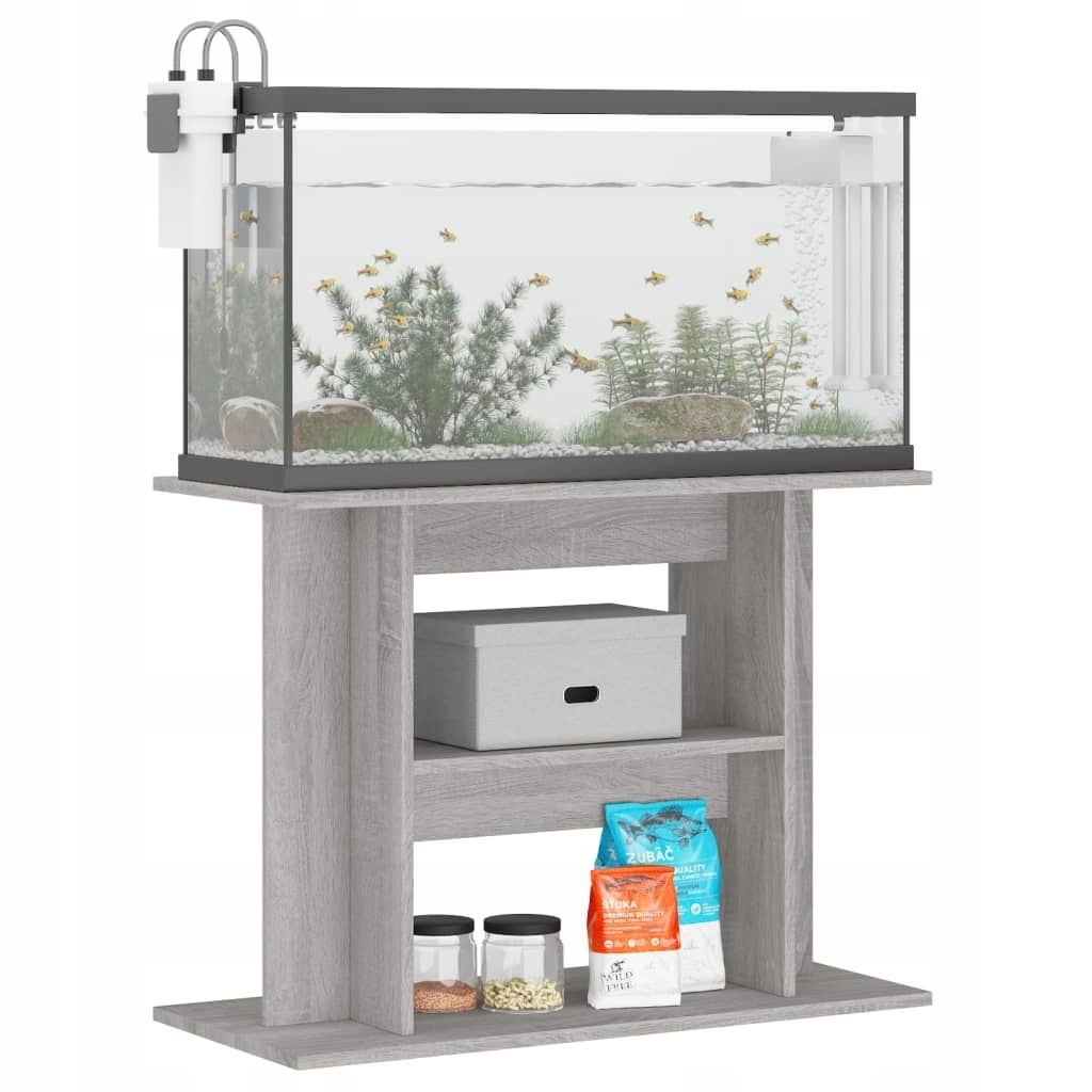 Szafka pod akwarium szarość betonu 80x35x60 cm – Stabilne wsparcie dla Twojego zbiornika