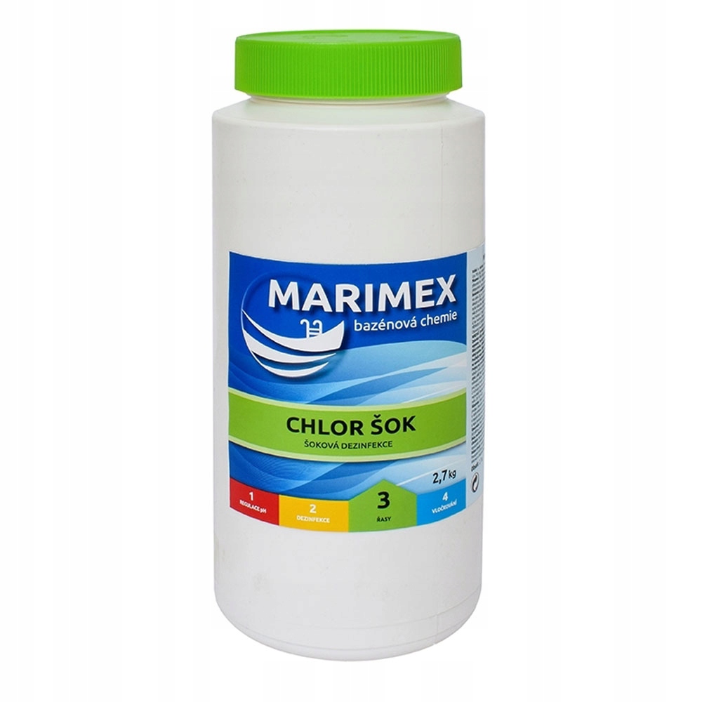 Marimex Chlor Šok 2,7 kg – Skuteczna chemia basenowa przeciw glonom