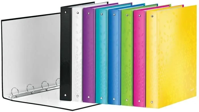Segregator ringowy WOW Leitz A4 4DR/25mm, czarny – Eleganckie przechowywanie dokumentów