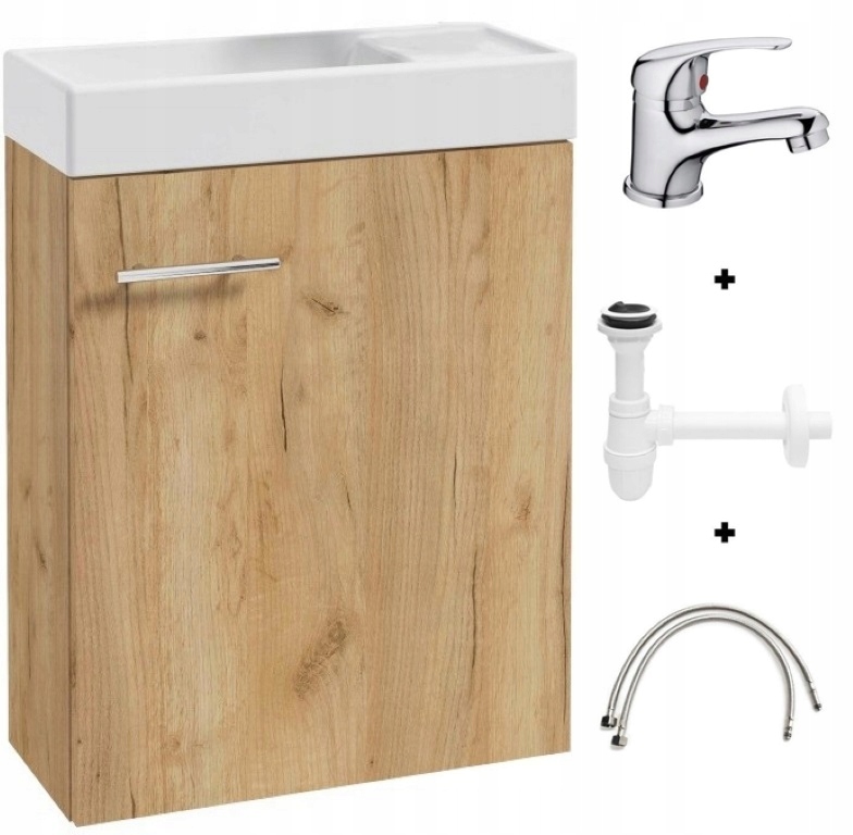 Szafka łazienkowa z umywalką 50x70 cm dąb craft Small – Elegancka i funkcjonalna