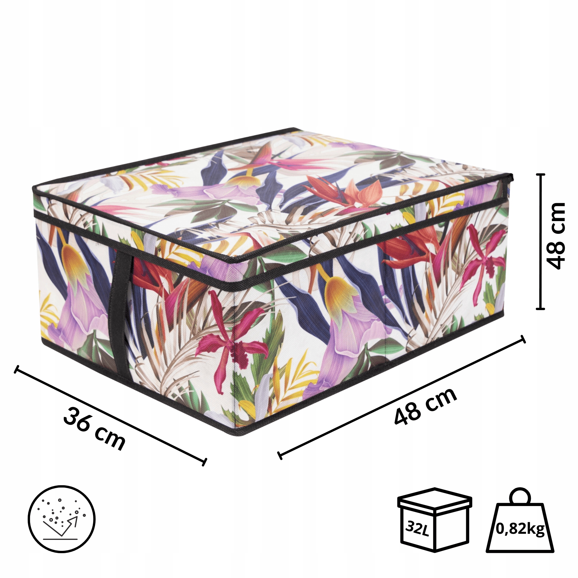 Pudełko składane M 48x36x19cm Floral Beauty – Stylowe przechowywanie w Twoim domu