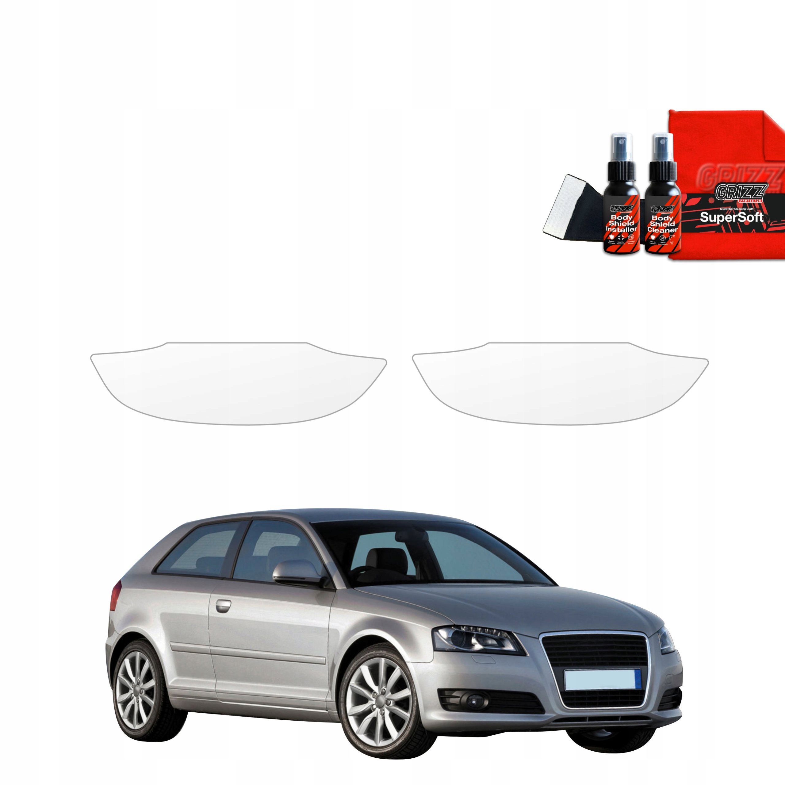 Folia ochronna pod klamki GrizzGlass BodyShield do Audi A3 8P Hatchback 3D Facelift (2008-2013) – Ochrona Twojego samochodu