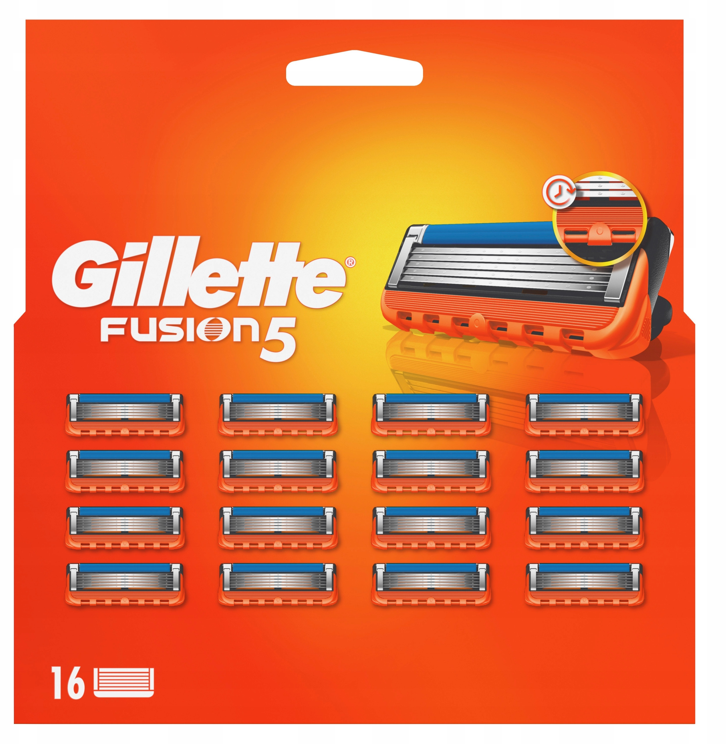 Gillette Fusion5 – Wymienne ostrza do maszynki do golenia 16 szt + Pianka 250ml