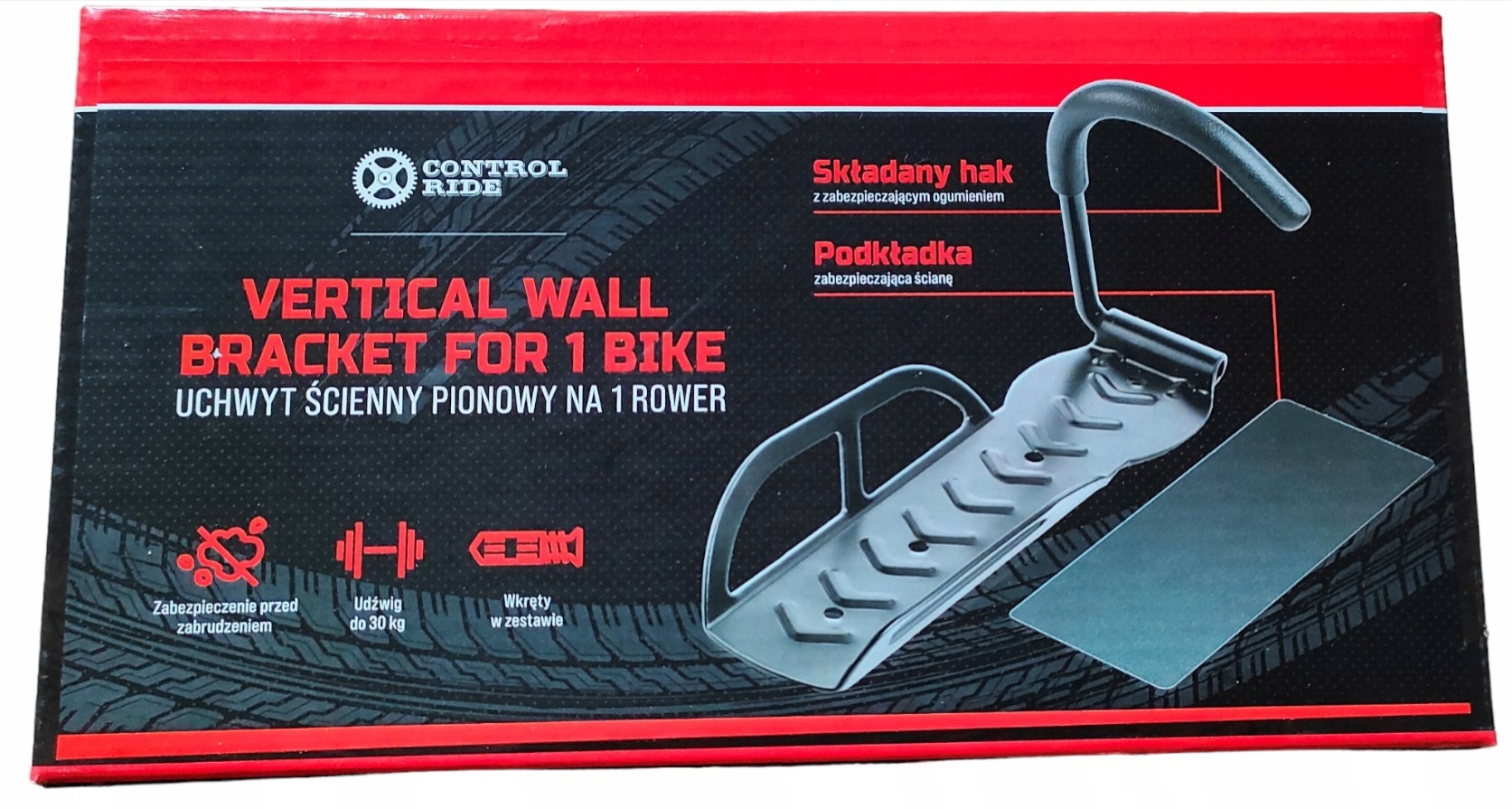 Uchwyt ścienny pionowy na 1 rower Control Ride – Idealne rozwiązanie do przechowywania roweru