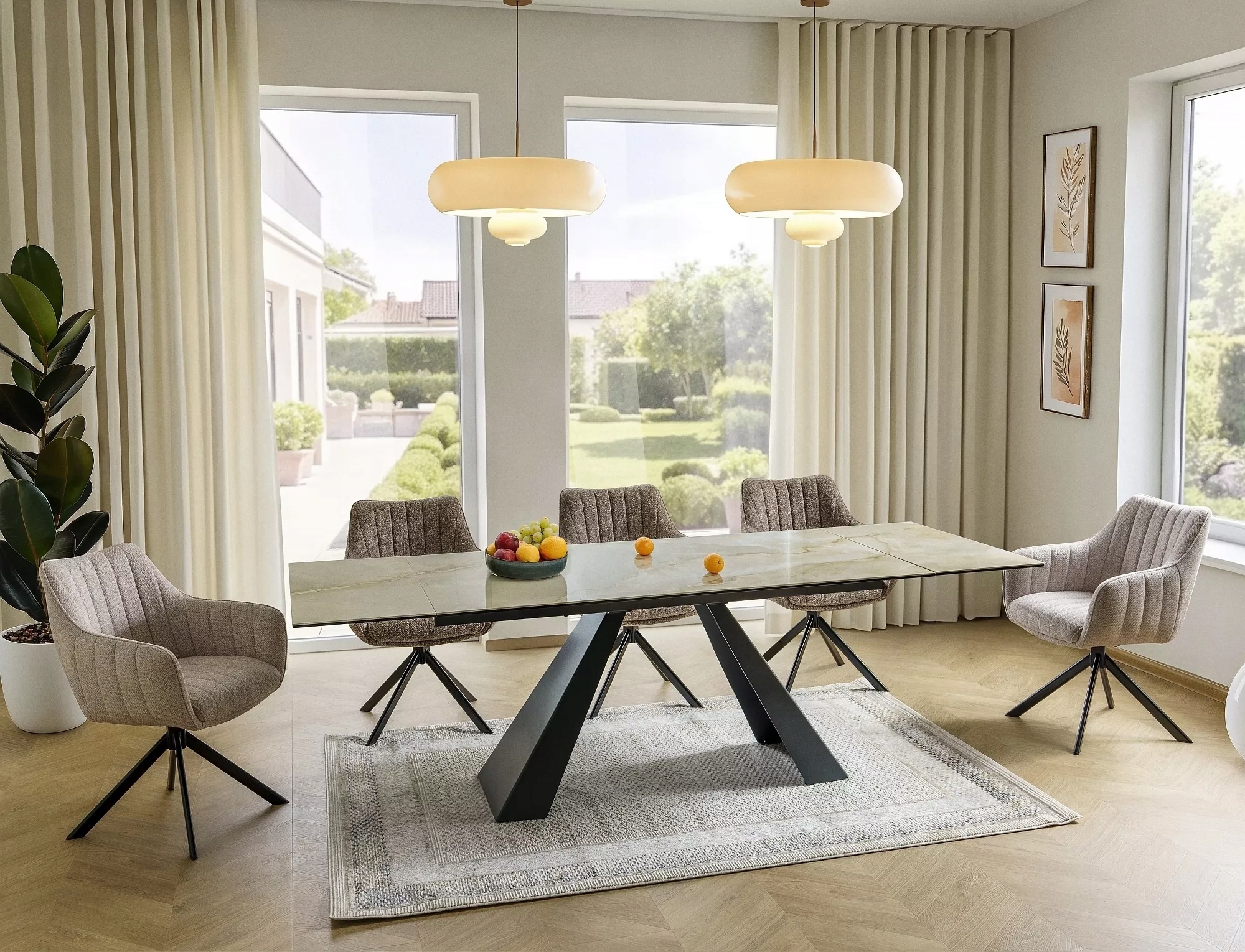 Stół rozkładany 160 (240)x90 Salvadore Ceramic beż Onice Oro – Elegancja i funkcjonalność w Twoim domu