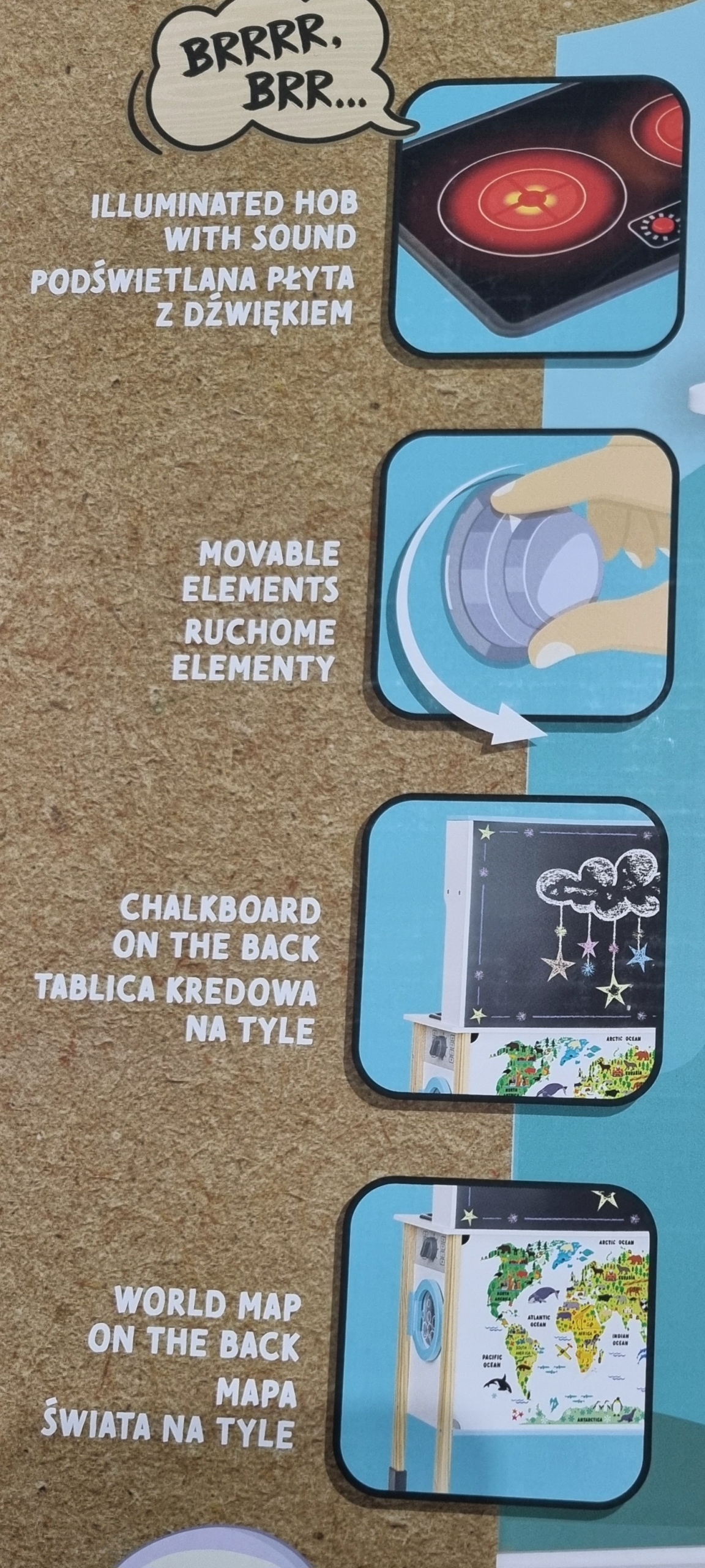 Podświetlane palniki i dźwięki gotowania – Realistyczne doświadczenie kulinarne