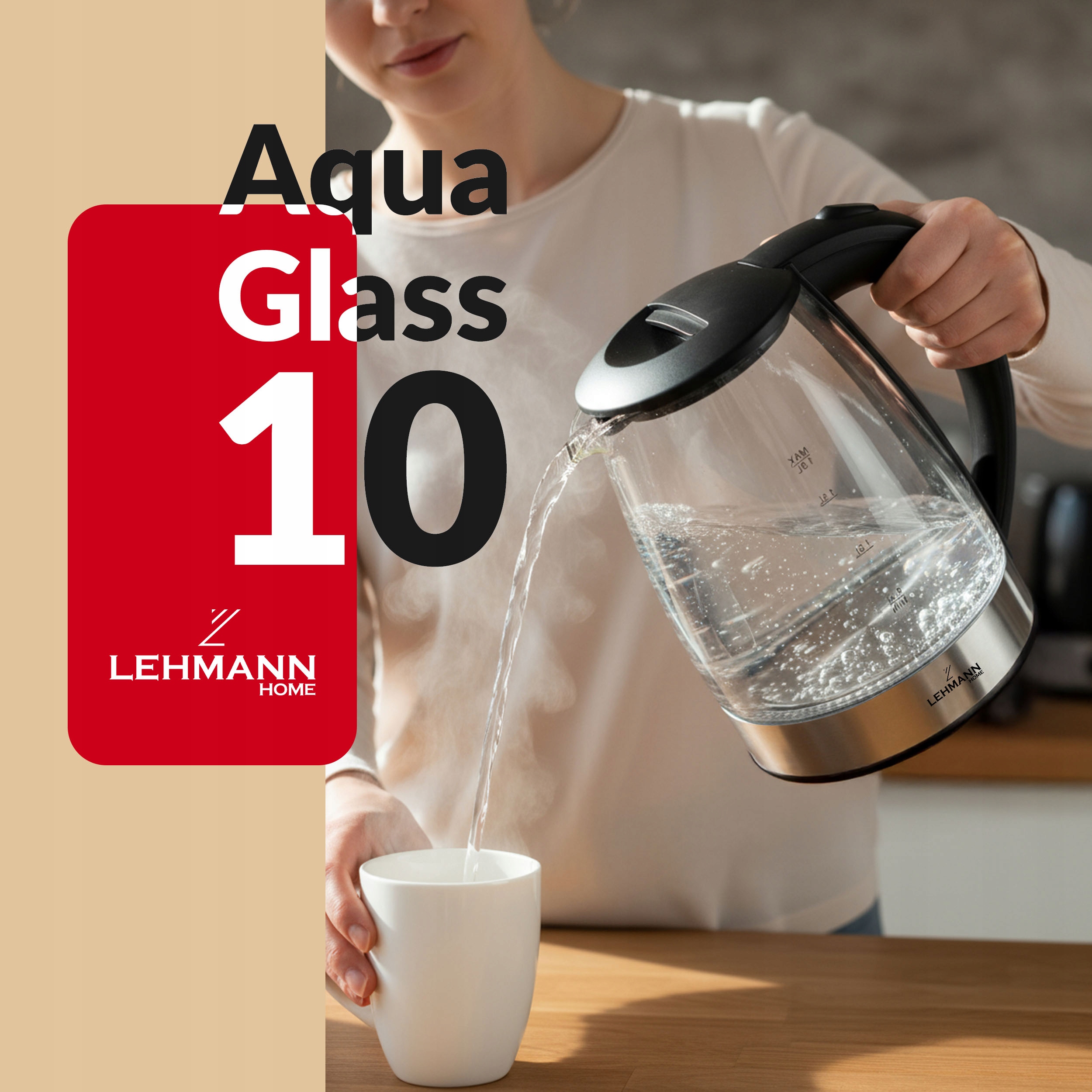 CZAJNIK ELEKTRYCZNY SZKLANY BEZPRZEWODOWY PODŚWIETLANY Z LED 2L MOCNY 2200W Waga produktu 0.9 kg