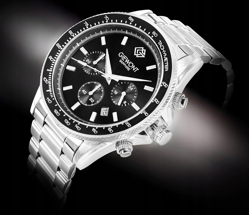 Dynamiczny design z analogową tarczą i chronografem