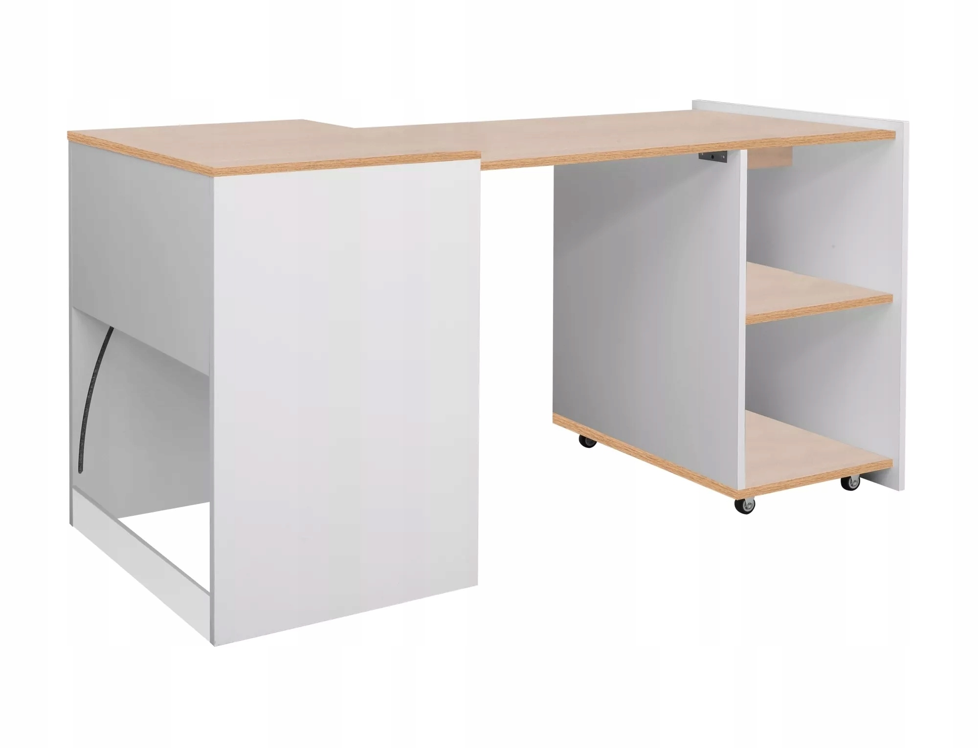Biurko rozsuwane DUO białe Signal – Funkcjonalność i nowoczesny design