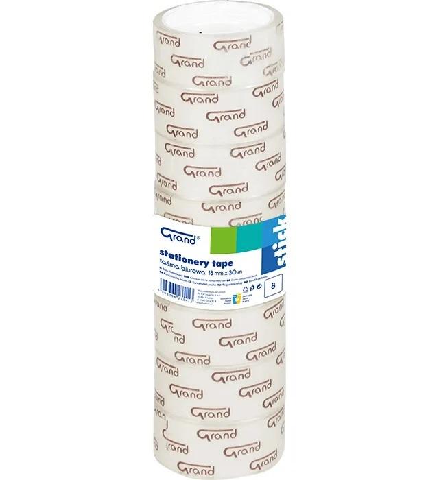 Taśma biurowa 18mmx10m (8szt) GRAND – Niezbędny element w każdym biurze