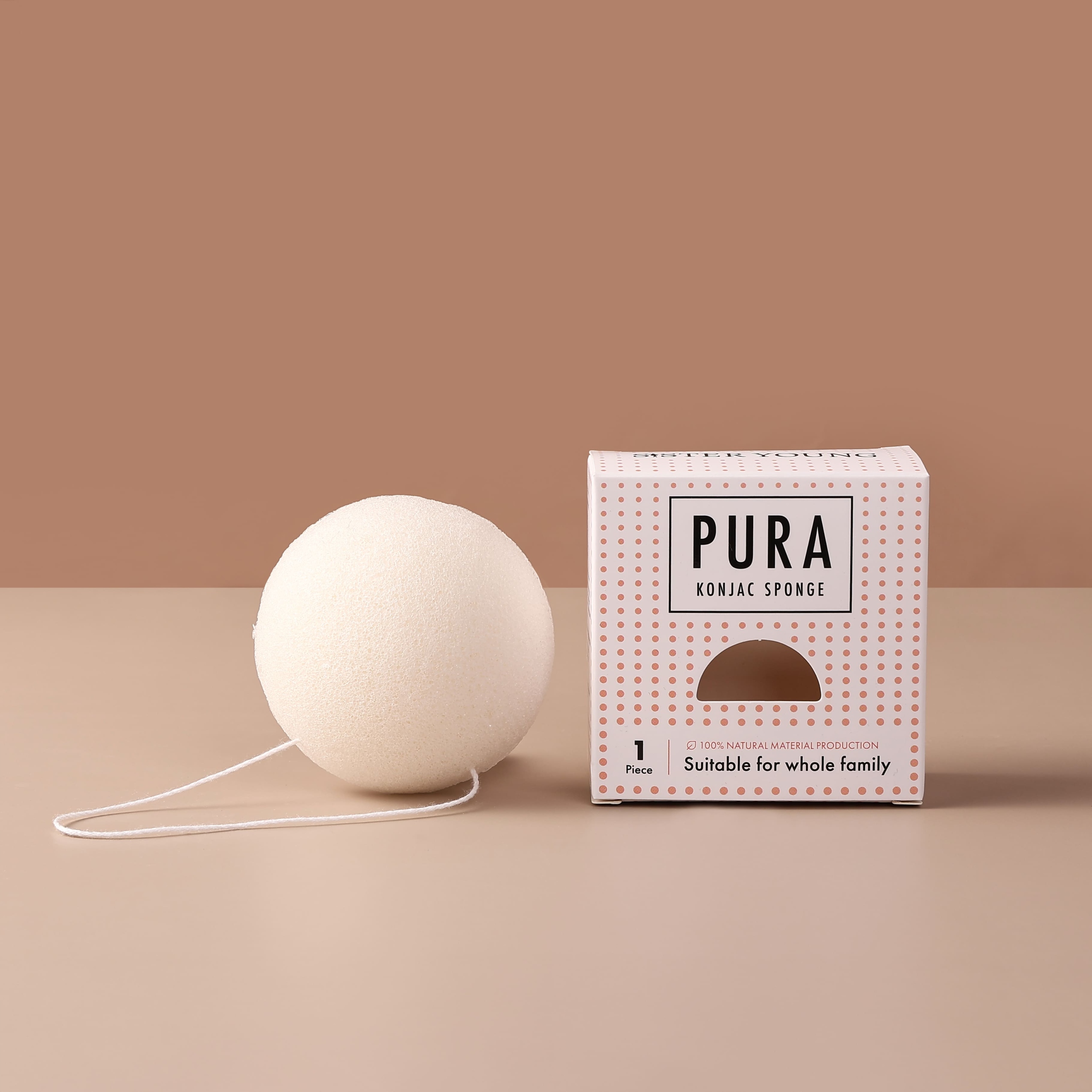 SISTER YOUNG Pura Konjac Sponge* – gąbka do mycia twarzy