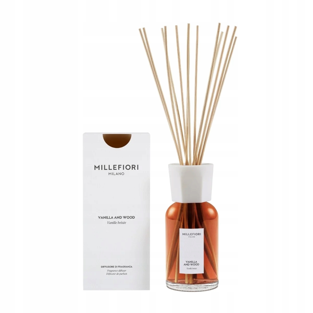 Pałeczki zapachowe Millefiori 500ml Vanilla & Wood – Elegancja w Twoim wnętrzu