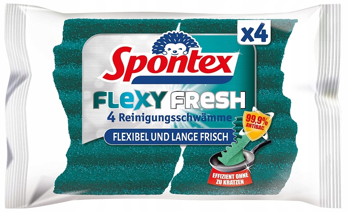 Spontex Spontex Reinigungsschwamm Flexy Fresh 4er Pack – Wydajna gąbka do czyszczenia