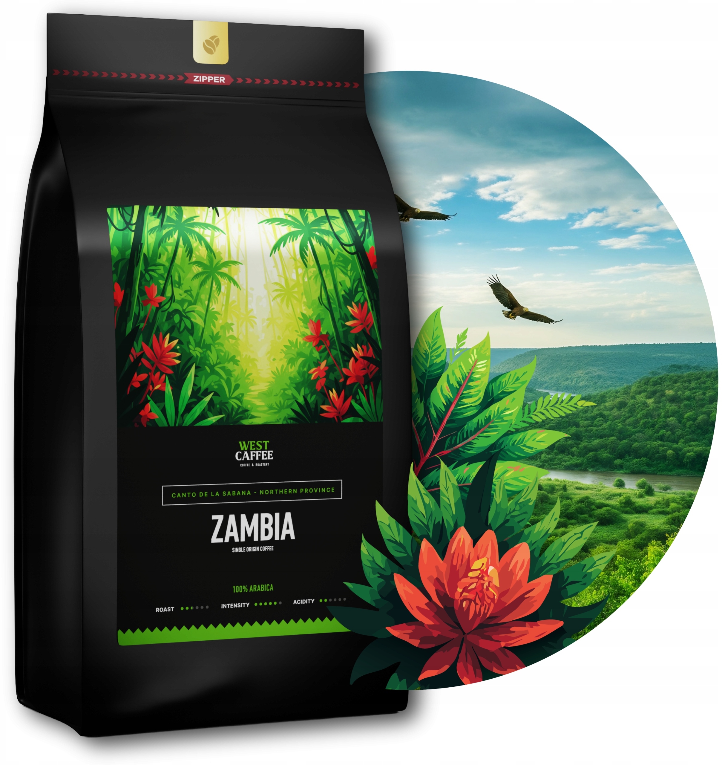 Kawa ziarnista Zambia 1kg Świeżo Palona - 100% Arabica* - Canto De La Sabana