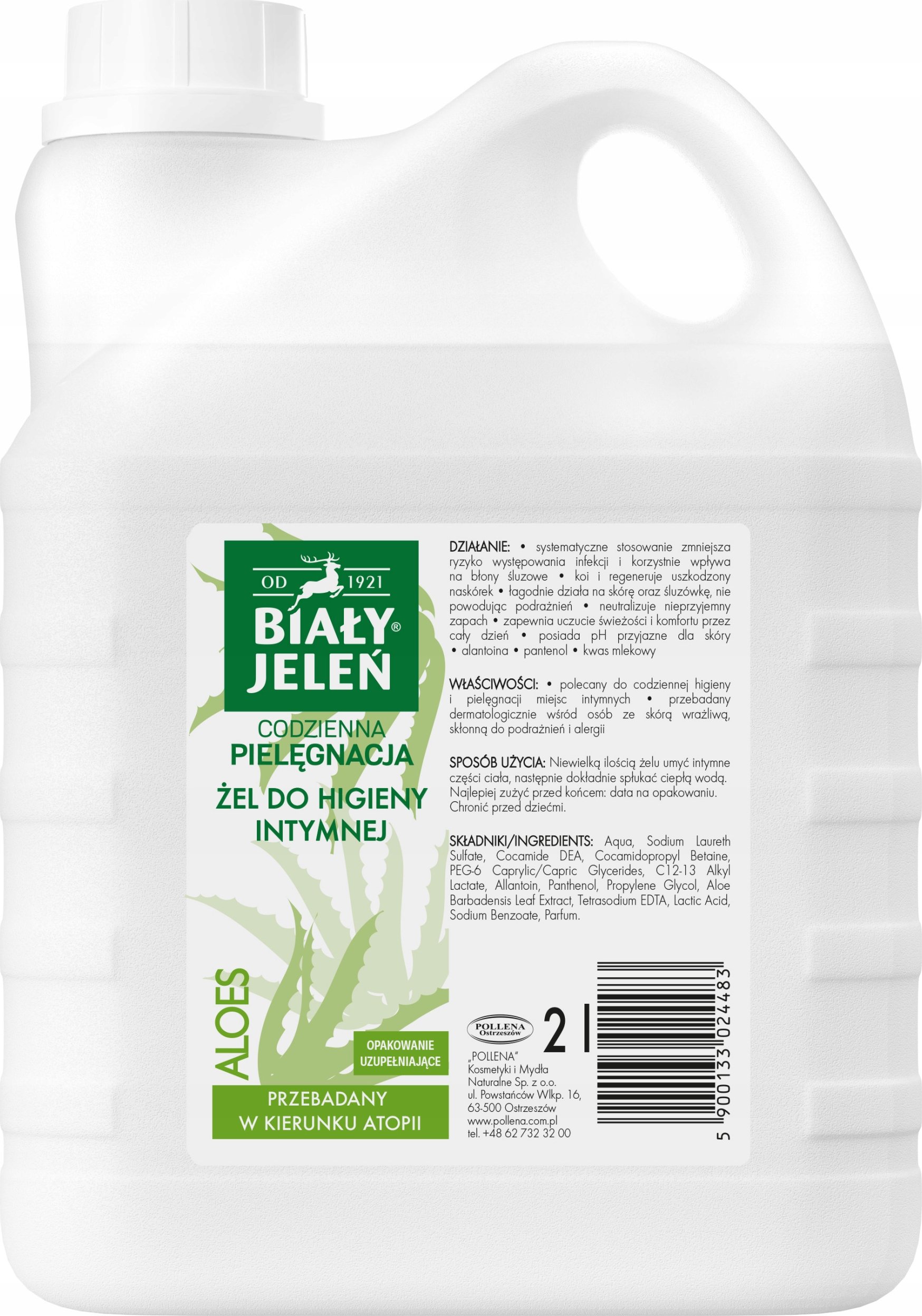 Biały Jeleń Żel do higieny intymnej Aloes 2L – Delikatna pielęgnacja dla Twojej intymności
