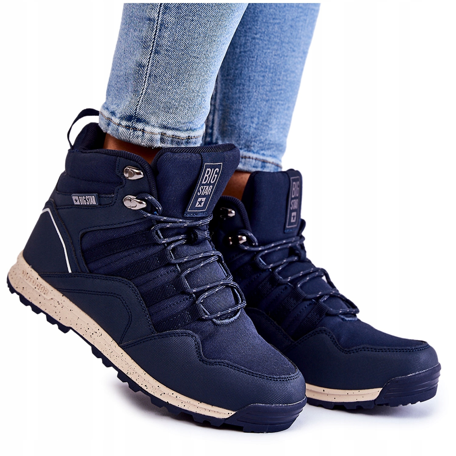 Damskie Buty Trekkingowe Big Star KK274611 Granatowe – Idealne na Chłodne Dni