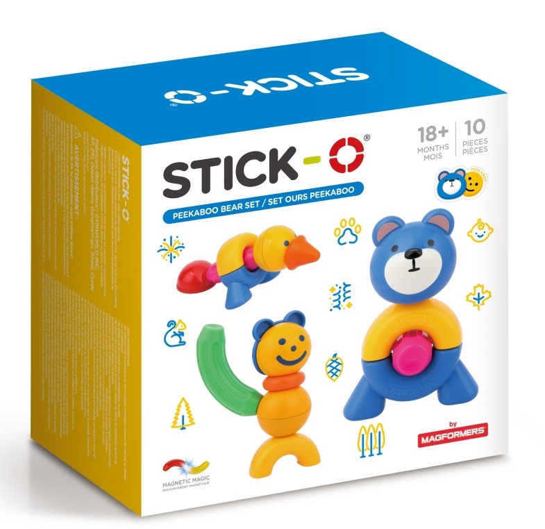 Magformers Stick-O Zestaw z niedźwiedziem 10 el – Kreatywna zabawa dla najmłodszych