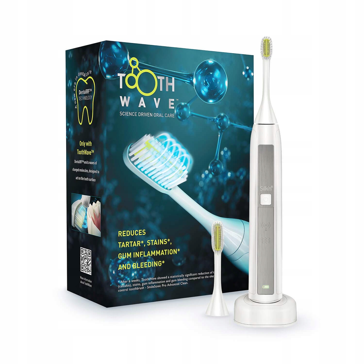 Szczoteczka elektryczna Silk'n Toothwave TW1PE3001 – Profesjonalne czyszczenie zębów