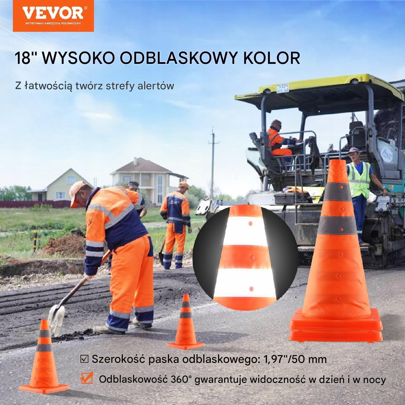 Wysoka widoczność dzięki odblaskowym pasom