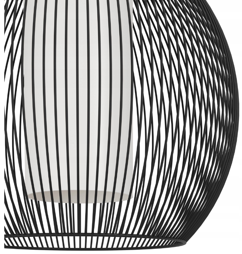 Stylowy design z czarnego drutu i szklanego klosza