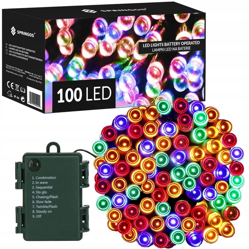 Lampki Świąteczne 100 LED Multikolor Springos CL4032 – Stwórz magiczny klimat w swoim domu i ogrodzie
