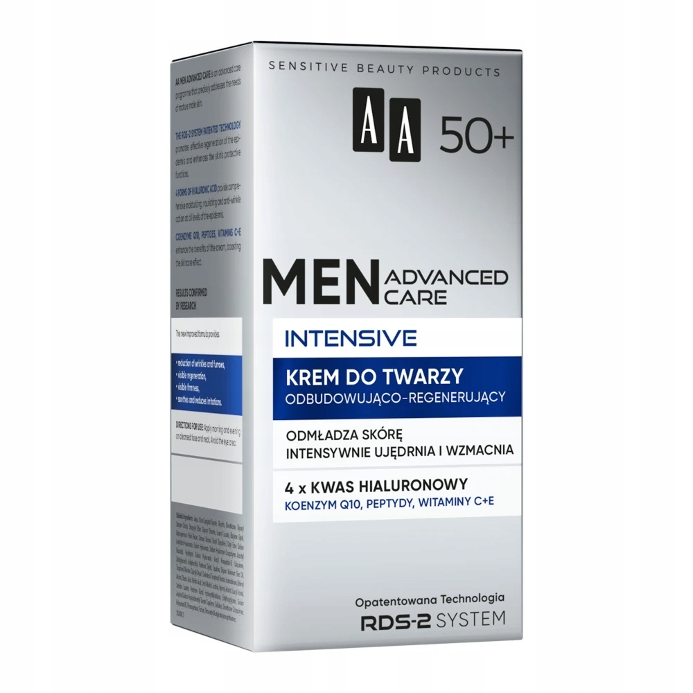 AA Men Advanced Care Intensive 50+ – Odbudowująco-regenerujący krem do twarzy dla mężczyzn