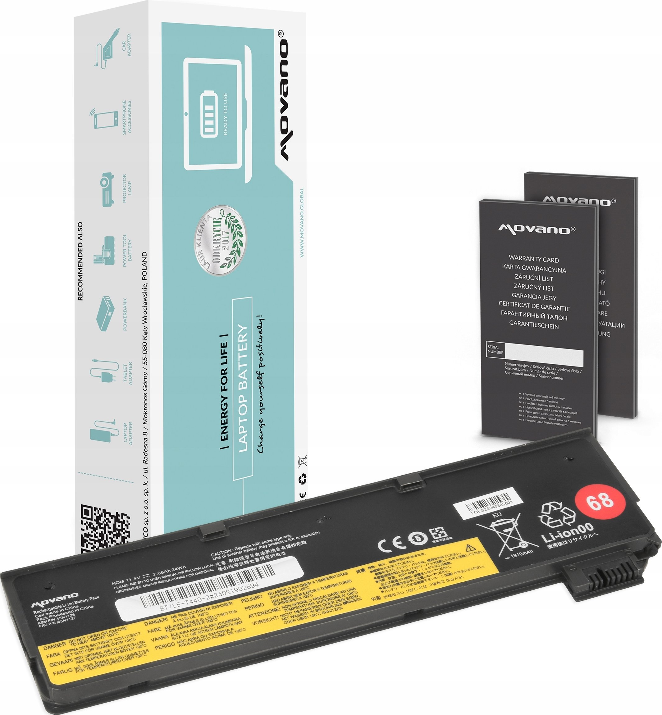 Bateria Movano 45N1126 45N1127 do Lenovo ThinkPad T440, T450s, X240, X260 – Wydajność i jakość w atrakcyjnej cenie