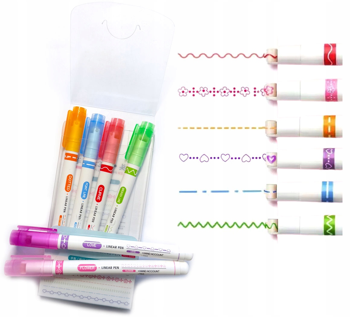 Zestaw Pisaków Wzorki Szlaczki Ozdobne Kolorowe 6 Szt EDUKAMP – Kreatywność na wyciągnięcie ręki