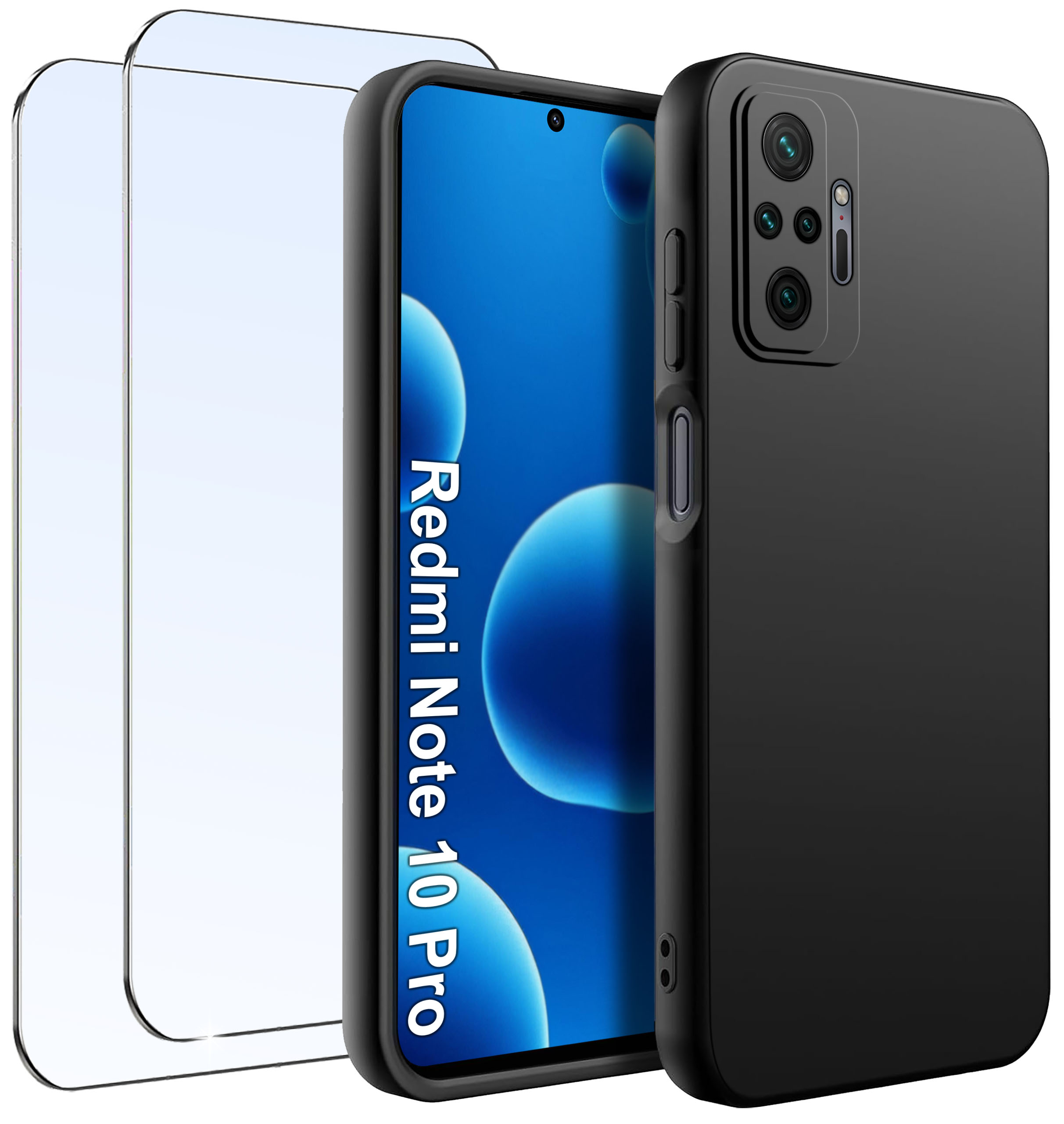 Zestaw Etui do Xiaomi Redmi Note 10 Pro – Matowy Silikonowy Slim z Szkłem